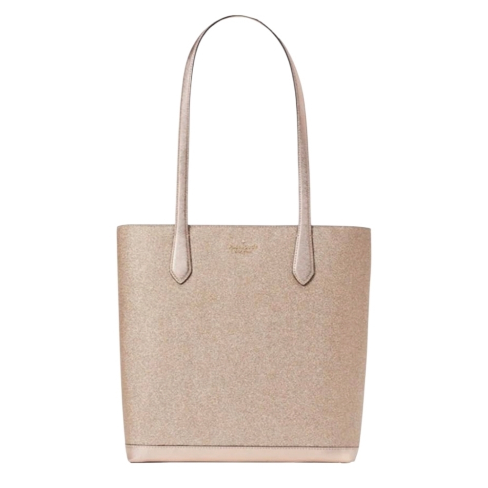 NWT Kate Spade Glitter Tinsel Tote – Rose Gold